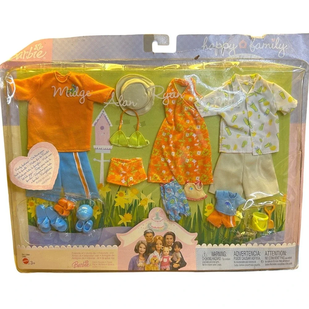 2003 Barbie Happy Family Neighborhood Fashions Pack Set‎ fashion outfits NIB
